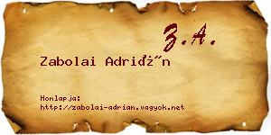 Zabolai Adrián névjegykártya